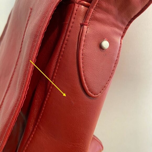 Kenneth Cole Reaction Red vegan Leather Shoulder Bag With Adjustable Strap - Picture 7 of 11